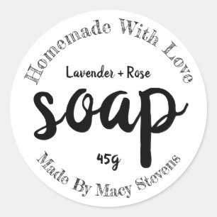 Simple And Easy Black White Homemade Soap Labels