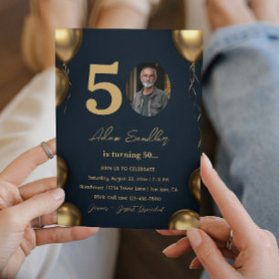 Simple and Elegant 50th birthday party Invitation