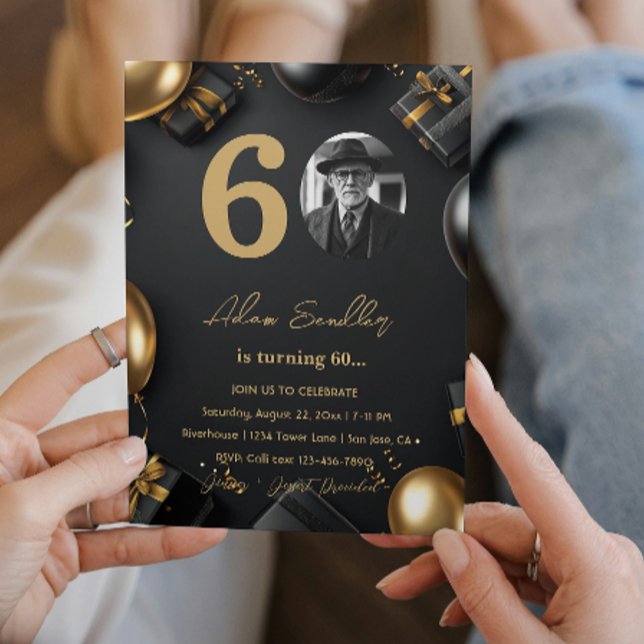 Simple and Elegant 60th birthday party 1 Invitation (Creator Uploaded)