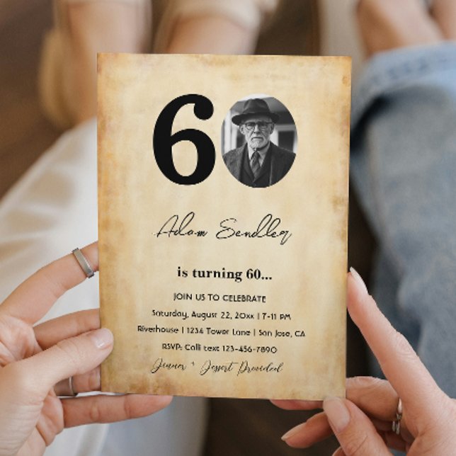 Simple and elegant 60th Birthday Party Invitation (Creator Uploaded)
