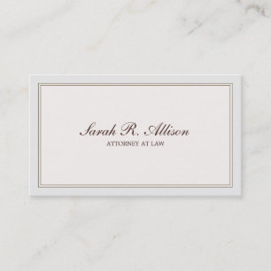 Simple and Elegant Attorney Ivory with Border Business Card