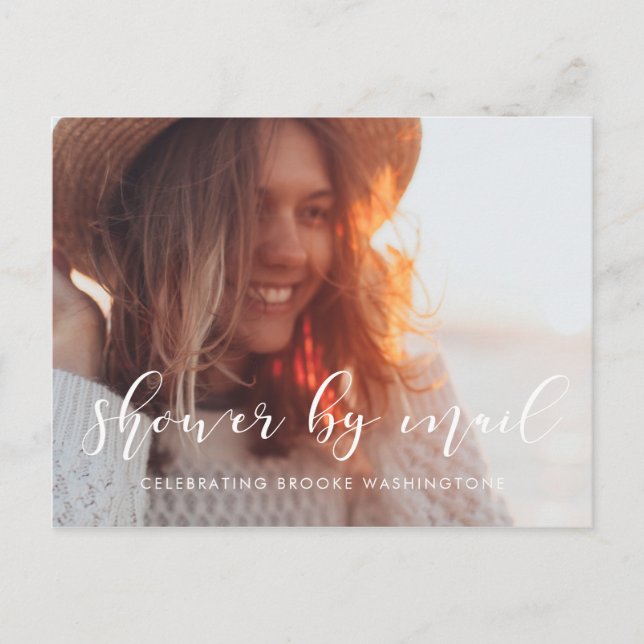 Simple and elegant Baby Shower by mail photo Postcard (Front)