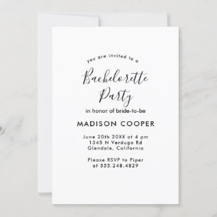 simple and elegant Bachelorette party Invitation