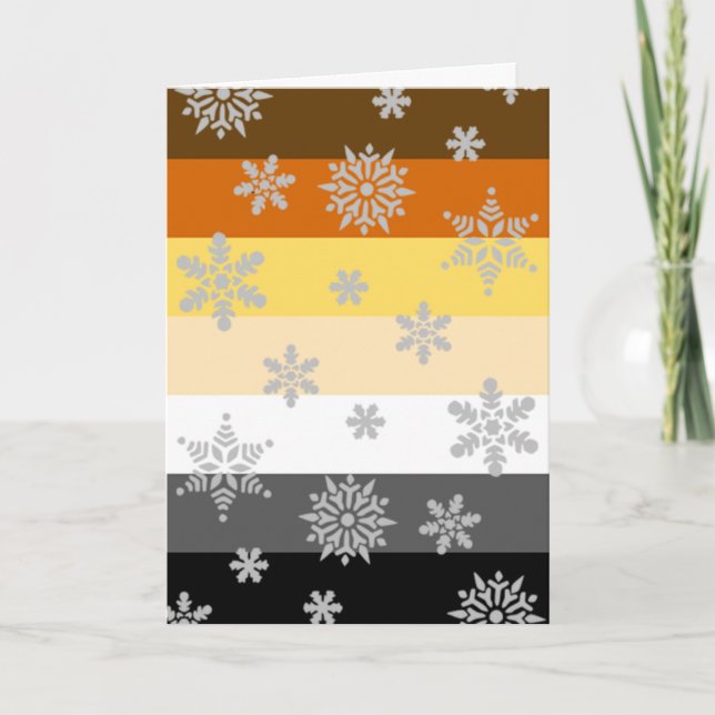 Simple and Elegant Bear Pride Christmas Holiday Card (Front)