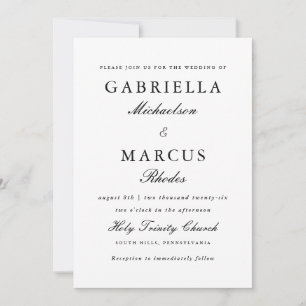 Simple and Elegant Black and White Invitation