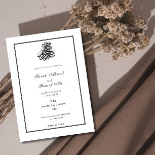 Simple and Elegant Black and white Nikkah wedding  Invitation