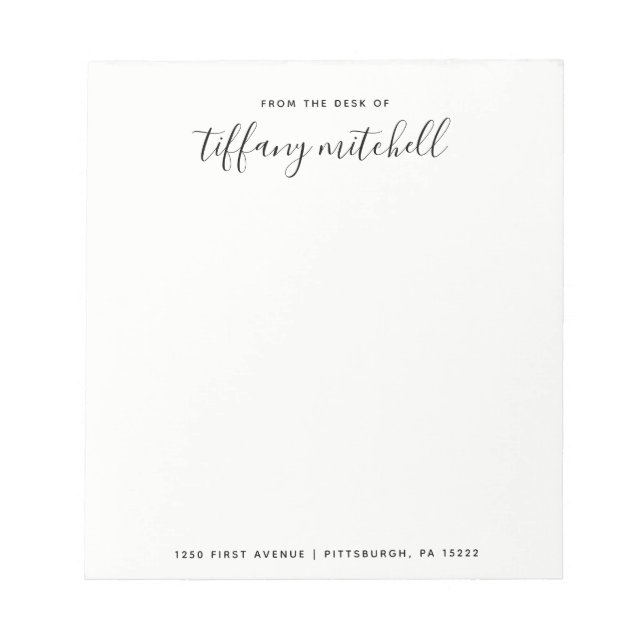 Simple and Elegant Black and White | Typography Notepad (Front)