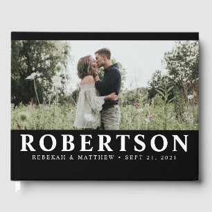 Simple and Elegant Black   Photo Guest book