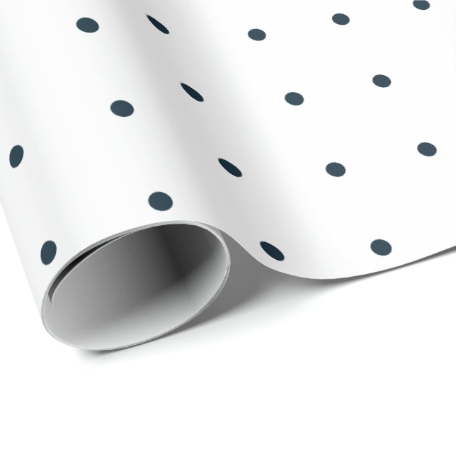 Simple and Elegant Blue and White Polka Dots Wrapping Paper (Roll Corner)
