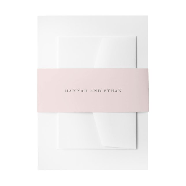 Simple and Elegant Blush Pink | Solid Colour Invitation Belly Band (Front Example)
