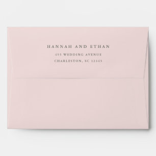 Simple and Elegant Blush Pink   Wedding Envelope