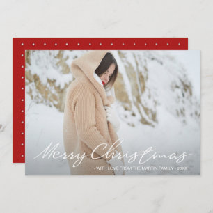 Simple and Elegant Christmas Dots Add Photo Holiday Card