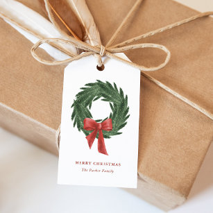 Simple and Elegant Christmas Wreath   Holiday Gift Tags