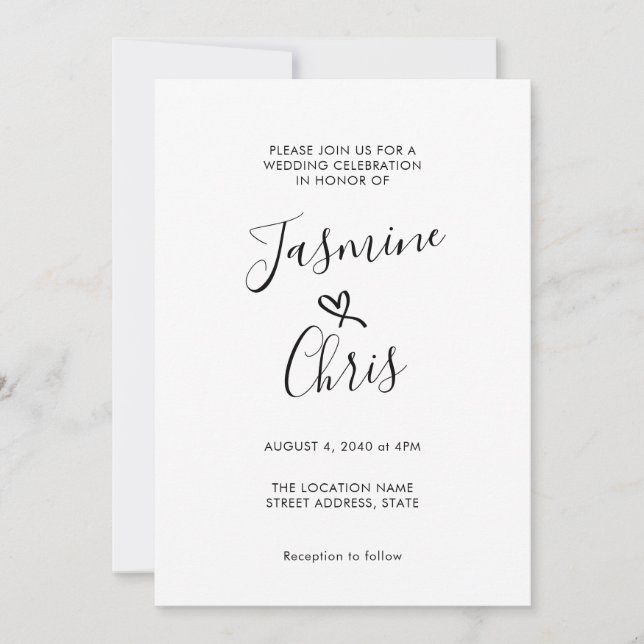 Simple And Elegant Classic Wedding Invitation (Front)