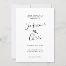 Simple And Elegant Classic Wedding Invitation