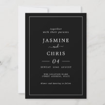 Simple And Elegant Classic Wedding Invitation