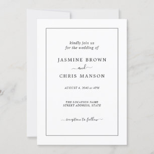 Simple And Elegant Classic Wedding Invitation