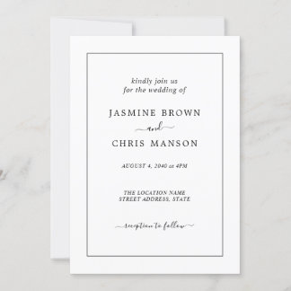 Simple And Elegant Classic Wedding Invitation