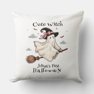 Simple and Elegant Cute witch first Halloween Cushion