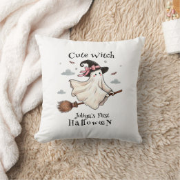 Simple and Elegant Cute witch first Halloween Cushion