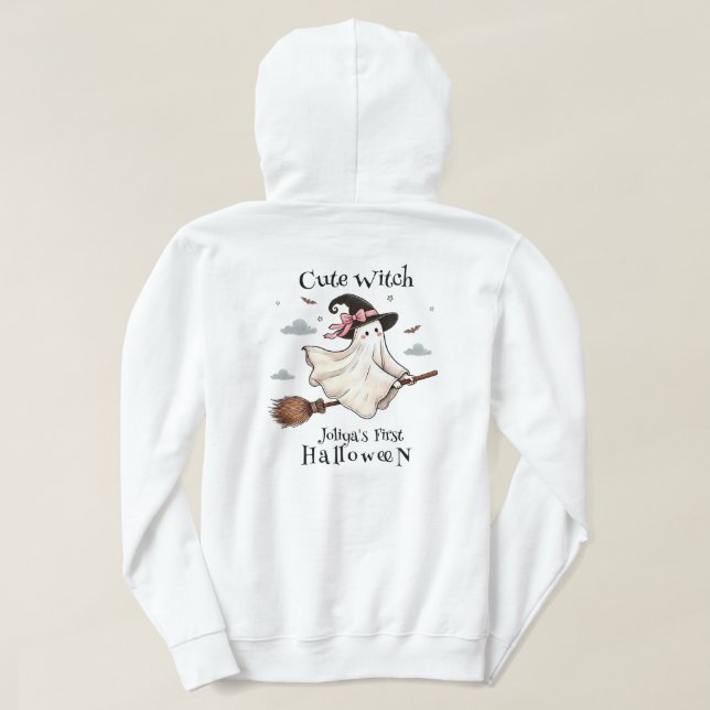 Simple and Elegant Cute witch first Halloween Hoodie (Design Back)