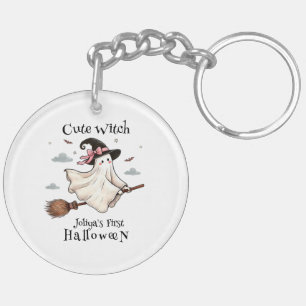 Simple and Elegant Cute witch first Halloween Key Ring