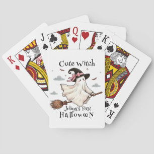 Simple and Elegant Cute witch first Halloween Playing Cards