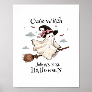 Simple and Elegant Cute witch first Halloween Poster