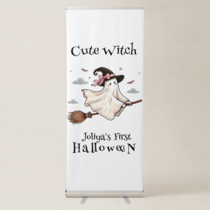 Simple and Elegant Cute witch first Halloween Retractable Banner