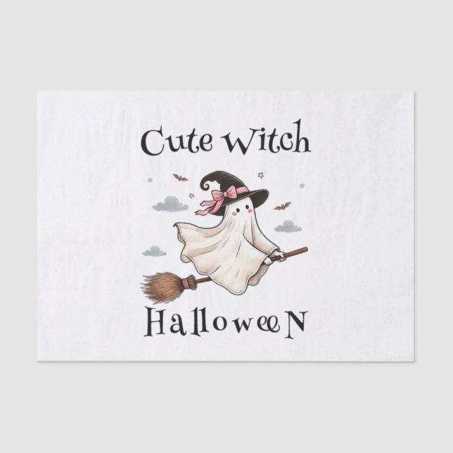 Simple and Elegant Cute witch first Halloween Tissue Paper (Front)
