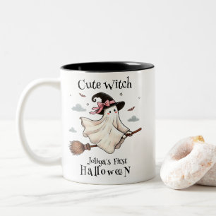 Simple and Elegant Cute witch first Halloween Two-Tone Coffee Mug
