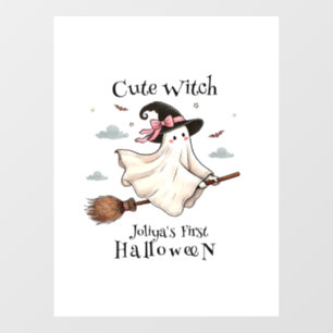 Simple and Elegant Cute witch first Halloween Window Cling