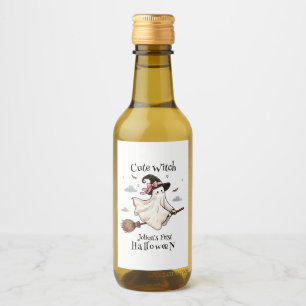 Simple and Elegant Cute witch first Halloween Wine Label