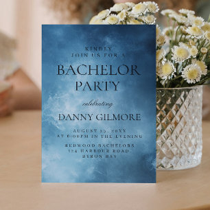 Simple and Elegant dark blue Bachelor Party Invitation