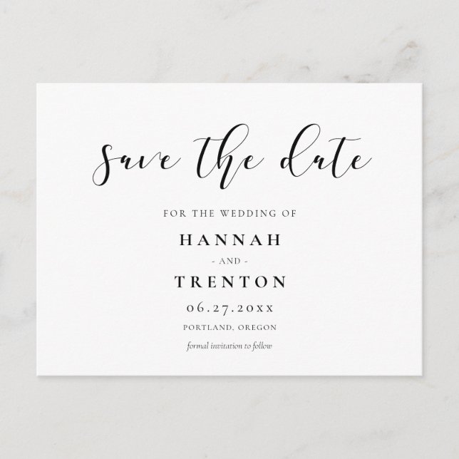 Simple and elegant design Save the date Postcard (Front)