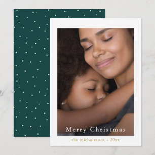 Simple and Elegant Dots Merry Christmas Photo Holiday Card