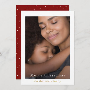 Simple and Elegant Dots Red Photo Holiday Card