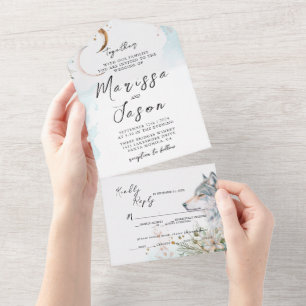 Simple and Elegant Fairy Tale Wedding All In One Invitation