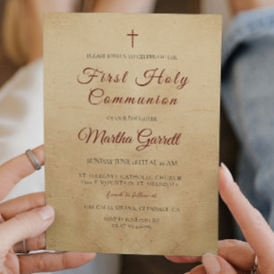 Simple and Elegant First Holy Communion Invitation
