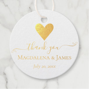 Simple and Elegant Heart Names Thank You  Favour Tags