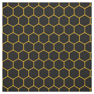 Simple and elegant honeycomb pattern black yellow fabric
