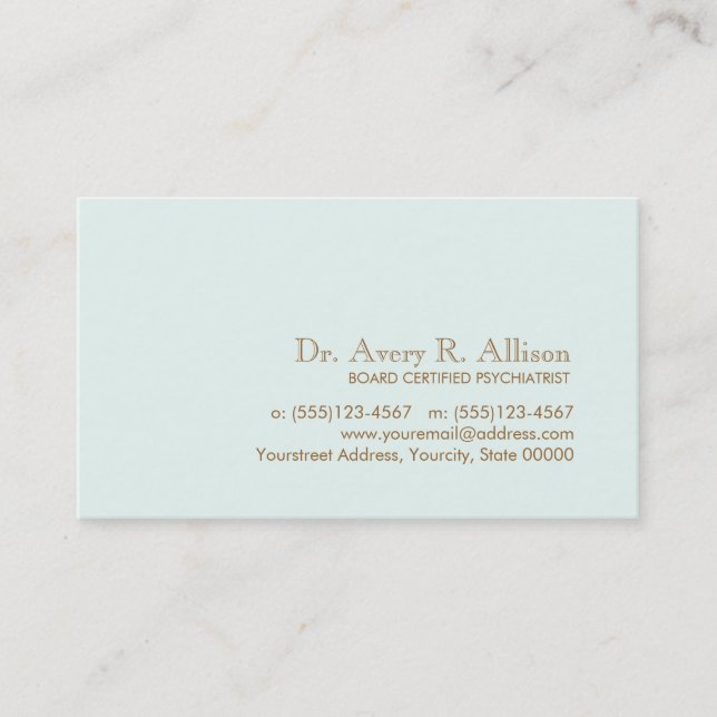 Simple and Elegant Light Blue Professional Business Card (Front)