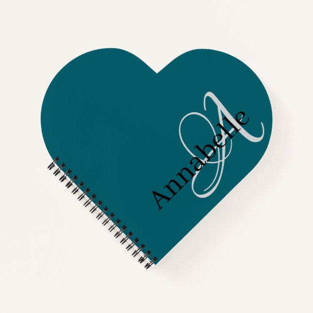 Simple and Elegant Monogram and Name  Notebook (Front)