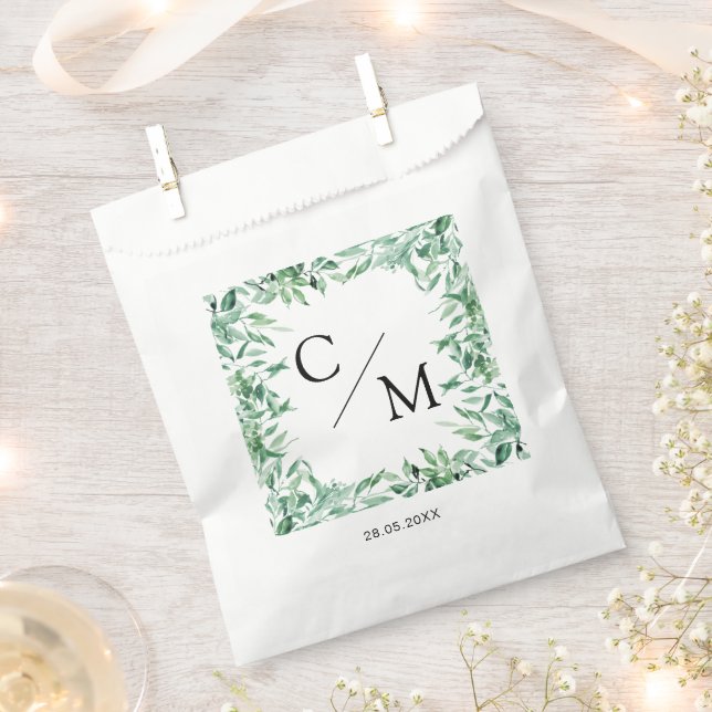 Simple and elegant monogram eucalyptus favour bags (Clipped)