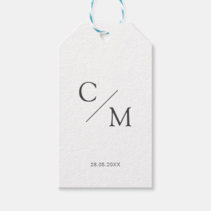 Simple and elegant monogram gift tags