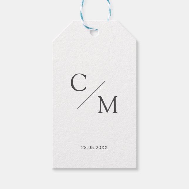 Simple and elegant monogram gift tags (Front)