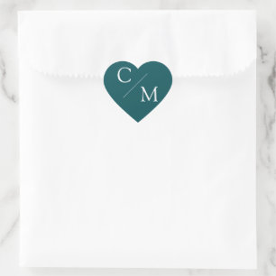 Simple and elegant monogram heart sticker