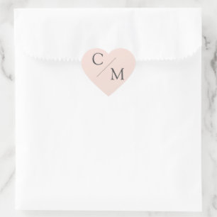 Simple and elegant monogram heart sticker