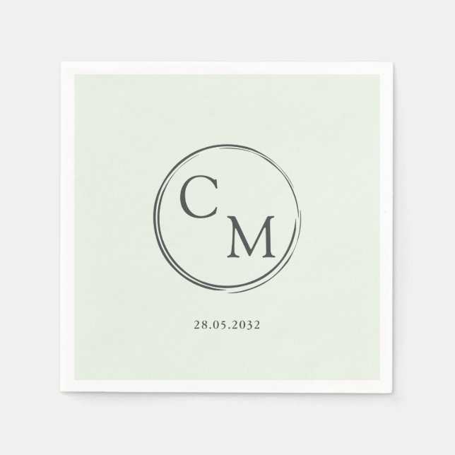 Simple and elegant monogram Serviette Napkin (Front)