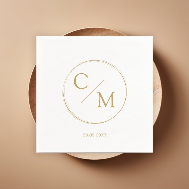 Simple and elegant monogram Serviette Napkins (Creator Uploaded)